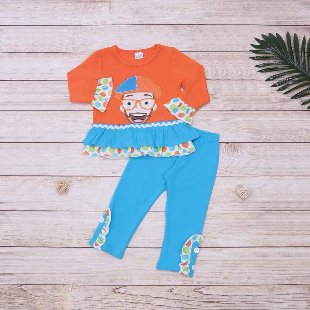 Blippi Embroidered Girls Outfit Set
